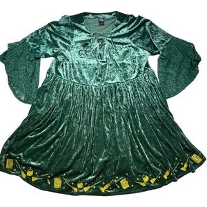 Disney Hocus Pocus Winifred Green‎ Dress Velvet Halloween Costume Size 5x